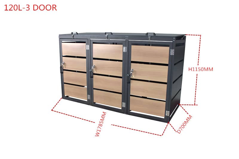 Smetarnik Wood, 3x120L - slika 2